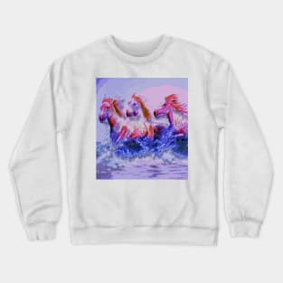 Horses at the beach. Crewneck Sweatshirt